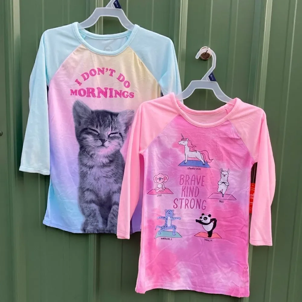Girls Long Sleeve Fleece Pajama Lounge Sleep Nightgown Size XS (4/5)